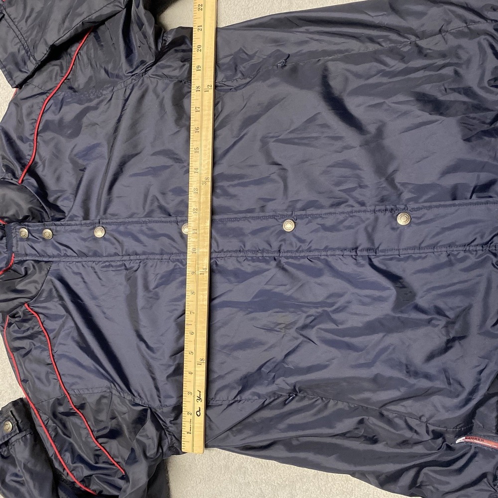 Vintage Ralph Lauren Jacket Womens Medium Navy Blue Snap Button Windbreaker 90s - Picture 4 of 10